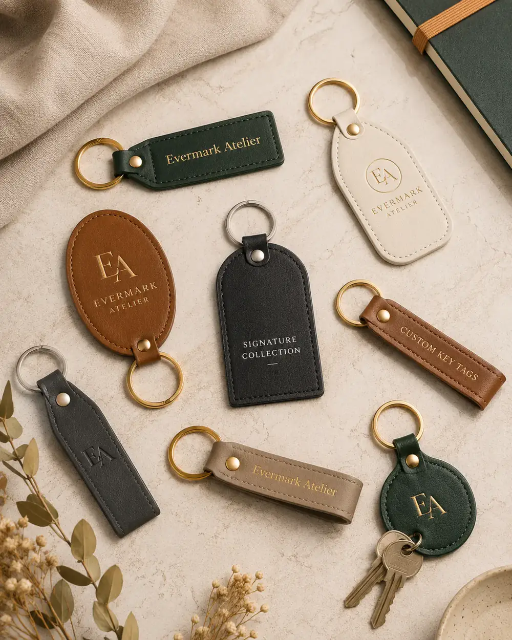 PU Leather Keychain Blanks
