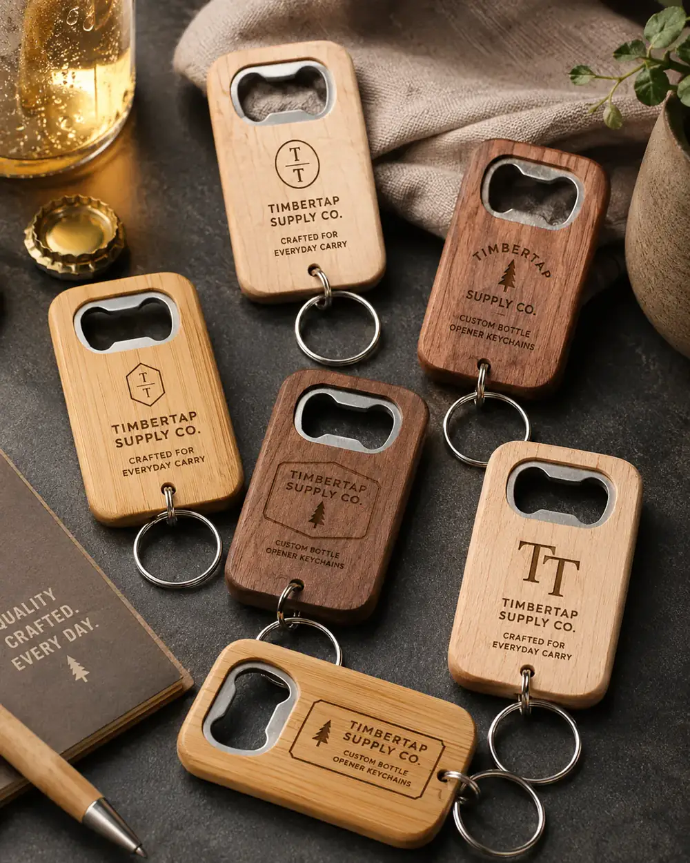 Wood Bottle Opener Keychain Blanks