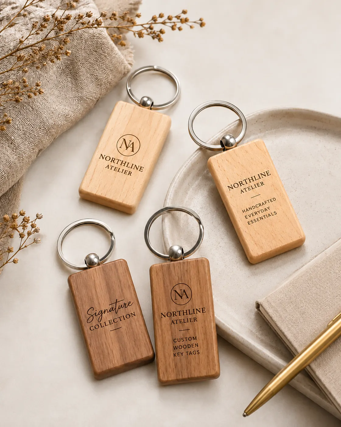 Rectangle Wooden Keychain Blanks
